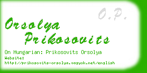 orsolya prikosovits business card